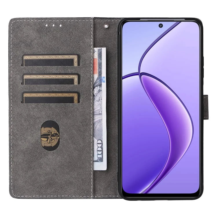 For Realme 12 / 12x 5G Case with Hand Strap RFID Blocking Wallet Leather Cover