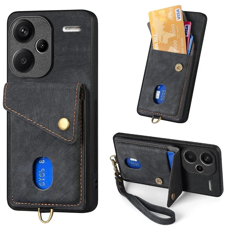 D1 For Xiaomi Redmi Note 13 Pro+ 5G Case Kickstand PU+TPU Phone Cover