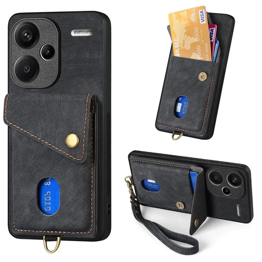 D1 For Xiaomi Redmi Note 13 Pro+ 5G Case Kickstand PU+TPU Phone Cover