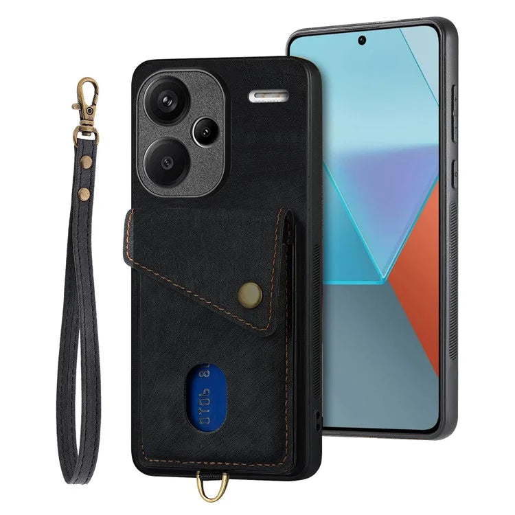 D1 For Xiaomi Redmi Note 13 Pro+ 5G Case Kickstand PU+TPU Phone Cover