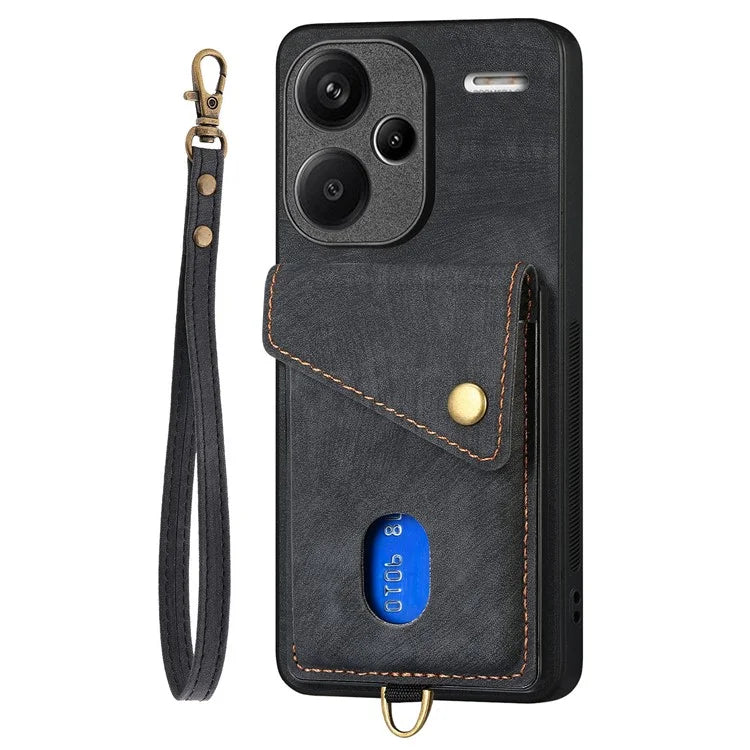D1 For Xiaomi Redmi Note 13 Pro+ 5G Case Kickstand PU+TPU Phone Cover