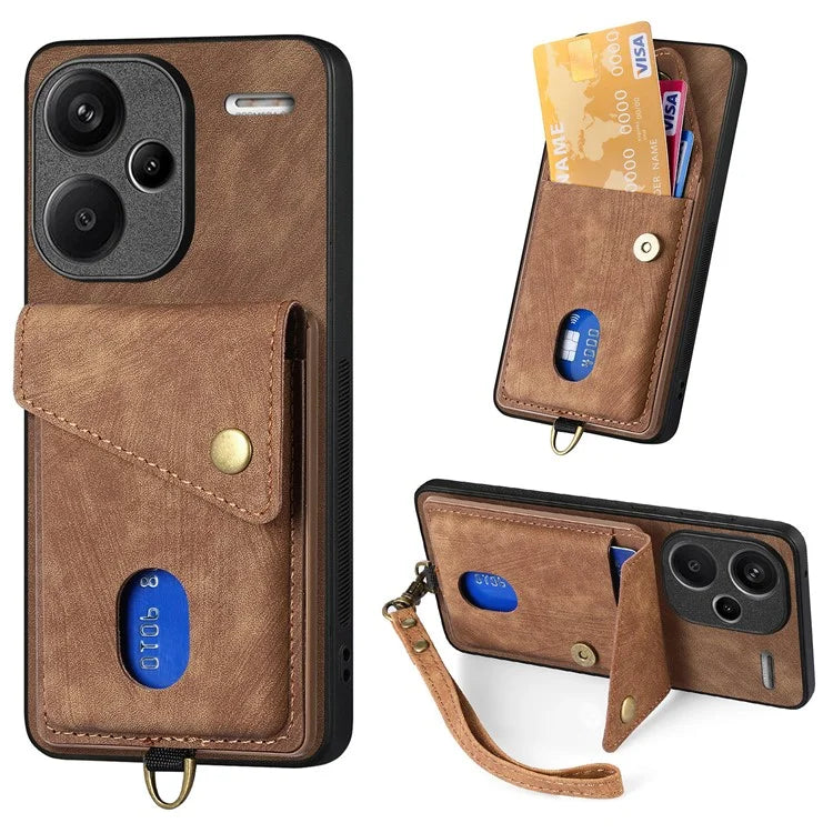 D1 For Xiaomi Redmi Note 13 Pro+ 5G Case Kickstand PU+TPU Phone Cover
