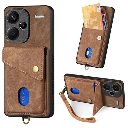 D1 For Xiaomi Redmi Note 13 Pro+ 5G Case Kickstand PU+TPU Phone Cover