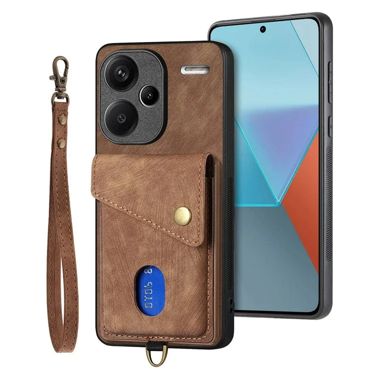 D1 For Xiaomi Redmi Note 13 Pro+ 5G Case Kickstand PU+TPU Phone Cover
