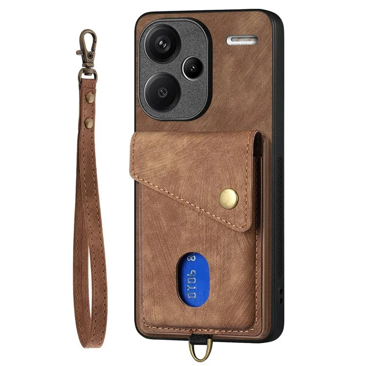 D1 For Xiaomi Redmi Note 13 Pro+ 5G Case Kickstand PU+TPU Phone Cover
