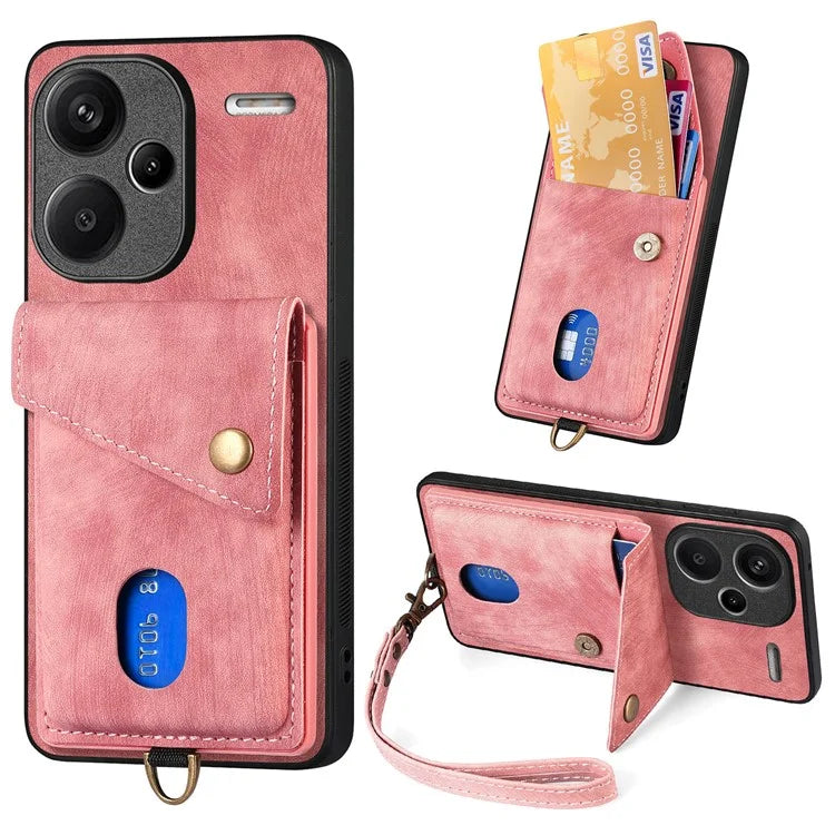 D1 For Xiaomi Redmi Note 13 Pro+ 5G Case Kickstand PU+TPU Phone Cover