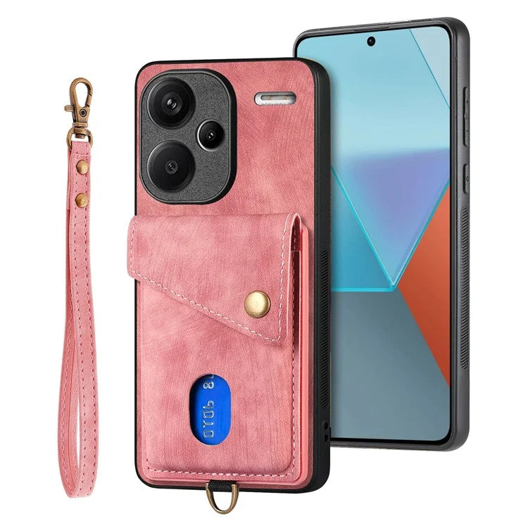 D1 For Xiaomi Redmi Note 13 Pro+ 5G Case Kickstand PU+TPU Phone Cover