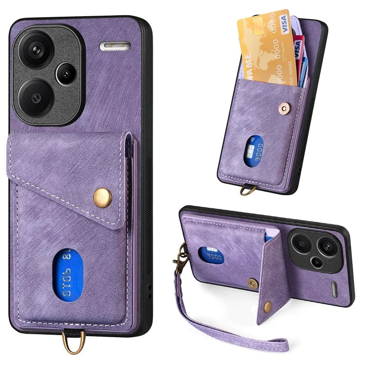 D1 For Xiaomi Redmi Note 13 Pro+ 5G Case Kickstand PU+TPU Phone Cover