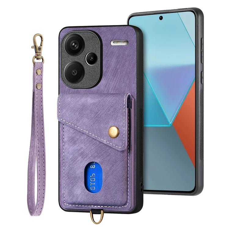D1 For Xiaomi Redmi Note 13 Pro+ 5G Case Kickstand PU+TPU Phone Cover