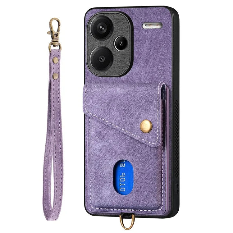 D1 For Xiaomi Redmi Note 13 Pro+ 5G Case Kickstand PU+TPU Phone Cover
