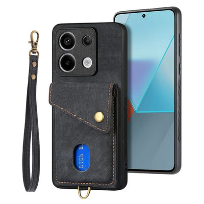 D1 For Xiaomi Redmi Note 13 Pro 5G / Poco X6 5G Case Anti-Drop PU+TPU Phone Cover with Kickstand