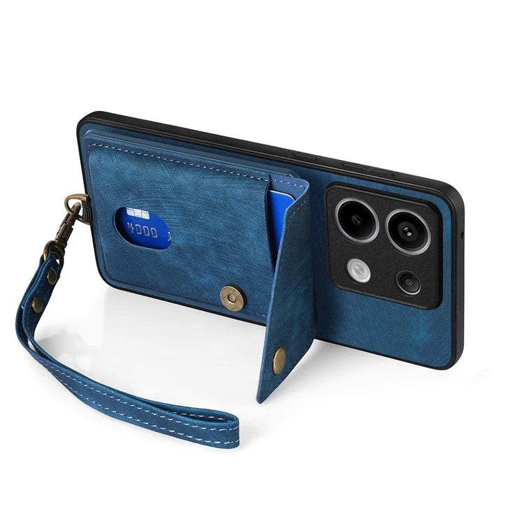 D1 For Xiaomi Redmi Note 13 Pro 5G / Poco X6 5G Case Anti-Drop PU+TPU Phone Cover with Kickstand