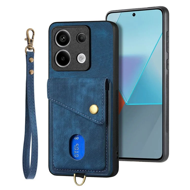 D1 For Xiaomi Redmi Note 13 Pro 5G / Poco X6 5G Case Anti-Drop PU+TPU Phone Cover with Kickstand