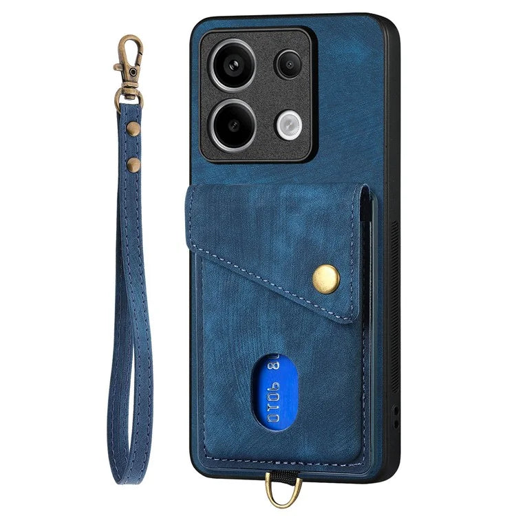 D1 For Xiaomi Redmi Note 13 Pro 5G / Poco X6 5G Case Anti-Drop PU+TPU Phone Cover with Kickstand