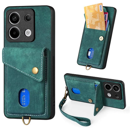 D1 For Xiaomi Redmi Note 13 Pro 5G / Poco X6 5G Case Anti-Drop PU+TPU Phone Cover with Kickstand