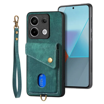 D1 For Xiaomi Redmi Note 13 Pro 5G / Poco X6 5G Case Anti-Drop PU+TPU Phone Cover with Kickstand