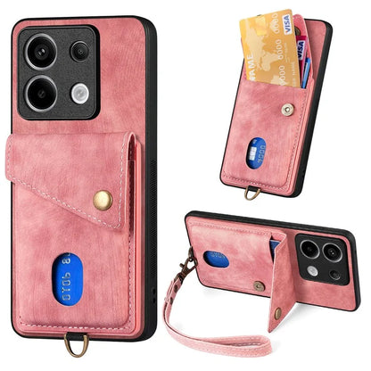 D1 For Xiaomi Redmi Note 13 Pro 5G / Poco X6 5G Case Anti-Drop PU+TPU Phone Cover with Kickstand