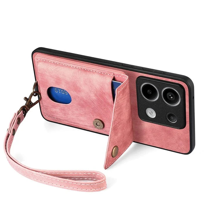 D1 For Xiaomi Redmi Note 13 Pro 5G / Poco X6 5G Case Anti-Drop PU+TPU Phone Cover with Kickstand