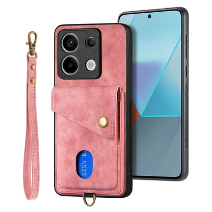 D1 For Xiaomi Redmi Note 13 Pro 5G / Poco X6 5G Case Anti-Drop PU+TPU Phone Cover with Kickstand