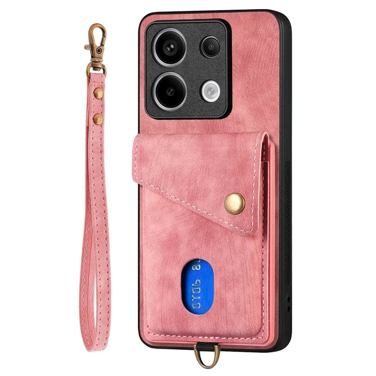 D1 For Xiaomi Redmi Note 13 Pro 5G / Poco X6 5G Case Anti-Drop PU+TPU Phone Cover with Kickstand