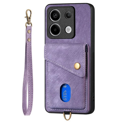 D1 For Xiaomi Redmi Note 13 Pro 5G / Poco X6 5G Case Anti-Drop PU+TPU Phone Cover with Kickstand