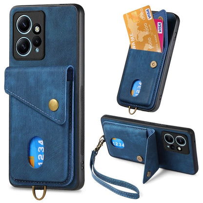 D1 For Xiaomi Redmi Note 12 4G Protective Case Kickstand PU+TPU Phone Cover