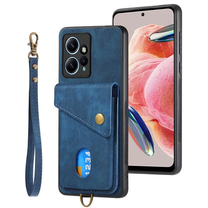 D1 For Xiaomi Redmi Note 12 4G Protective Case Kickstand PU+TPU Phone Cover