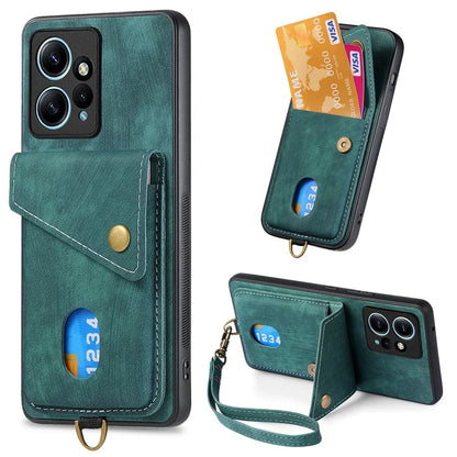 D1 For Xiaomi Redmi Note 12 4G Protective Case Kickstand PU+TPU Phone Cover