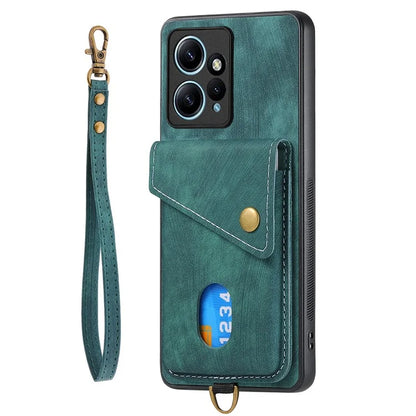 D1 For Xiaomi Redmi Note 12 4G Protective Case Kickstand PU+TPU Phone Cover