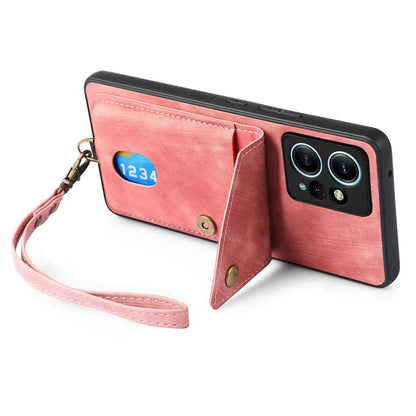 D1 For Xiaomi Redmi Note 12 4G Protective Case Kickstand PU+TPU Phone Cover
