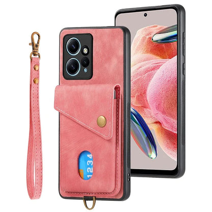 D1 For Xiaomi Redmi Note 12 4G Protective Case Kickstand PU+TPU Phone Cover
