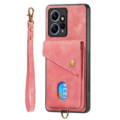 D1 For Xiaomi Redmi Note 12 4G Protective Case Kickstand PU+TPU Phone Cover