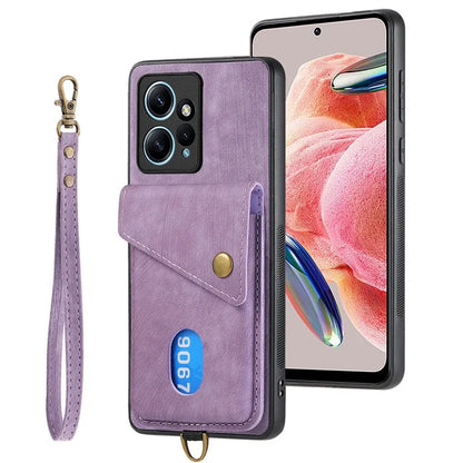D1 For Xiaomi Redmi Note 12 4G Protective Case Kickstand PU+TPU Phone Cover