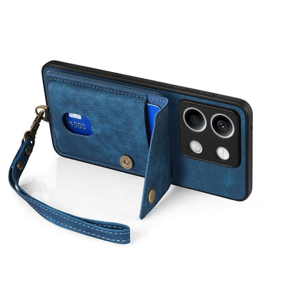 D1 For Xiaomi Redmi Note 13 5G Case PU+TPU Card Slot Phone Cover with Kickstand