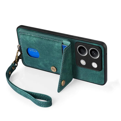D1 For Xiaomi Redmi Note 13 5G Case PU+TPU Card Slot Phone Cover with Kickstand