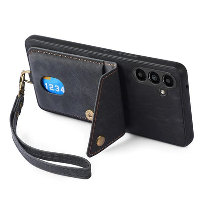 D1 For Samsung Galaxy A14 5G / A14 4G Kickstand Case PU+TPU Shockproof Phone Cover