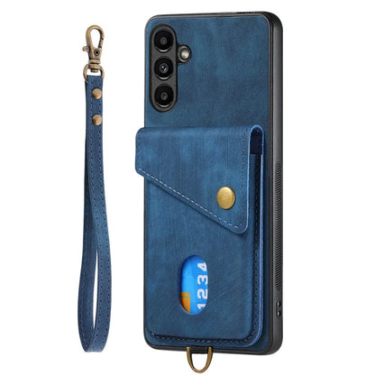 D1 For Samsung Galaxy A14 5G / A14 4G Kickstand Case PU+TPU Shockproof Phone Cover