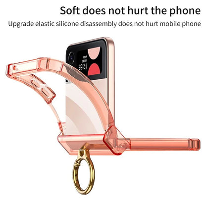 For Samsung Galaxy Z Flip4 5G Magnetic Case Ring Kickstand TPU Phone Cover with Hinge Protection