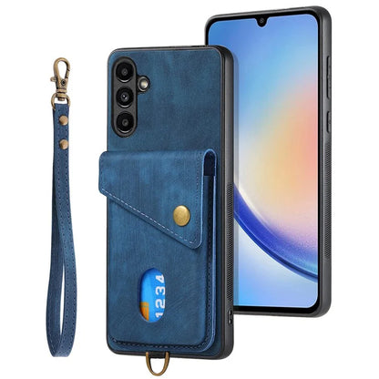 D1 For Samsung Galaxy A13 5G / A04s 4G (164.7 x 76.7 x 9.1 mm) Kickstand Case PU+TPU Phone Cover
