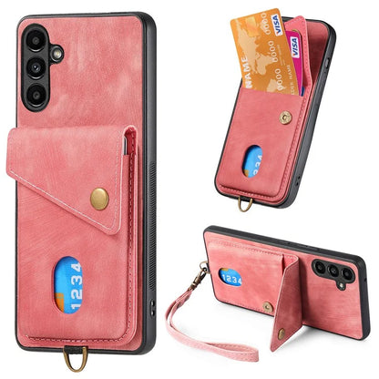 D1 For Samsung Galaxy A13 5G / A04s 4G (164.7 x 76.7 x 9.1 mm) Kickstand Case PU+TPU Phone Cover