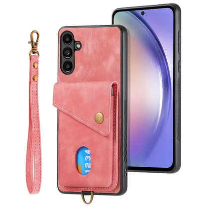 D1 For Samsung Galaxy A05s 4G Kickstand Case Leather+TPU Card Slot Phone Cover