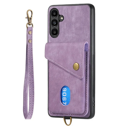D1 For Samsung Galaxy A24 4G (162.1 x 77.6 x 8.3mm) Case Leather Coated TPU Cover with Card Slot