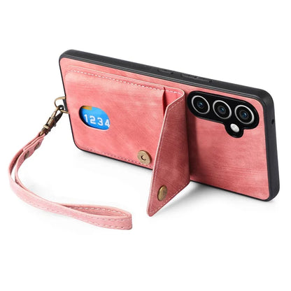 D1 For Samsung Galaxy S23 FE Case Retro Leather Coated TPU Phone Cover with Card Holder
