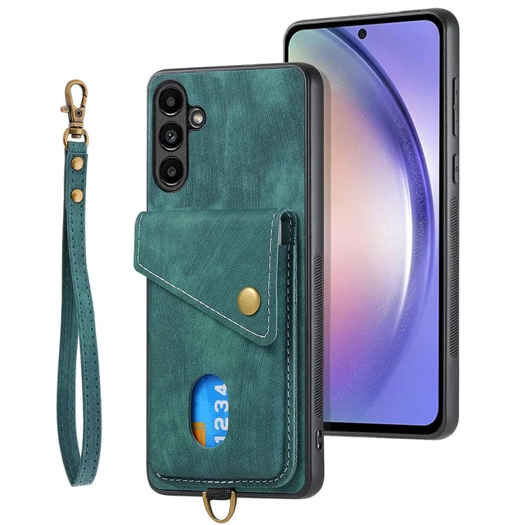 D1 For Samsung Galaxy A35 5G Case Retro Leather+TPU Phone Cover with Card Holder