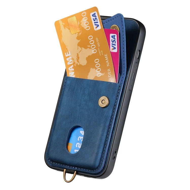 D1 For Samsung Galaxy S23 Card Slot Case Retro Leather+TPU Phone Cover