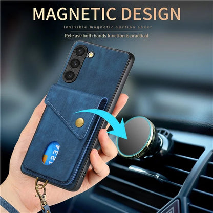 D1 For Samsung Galaxy S23 Card Slot Case Retro Leather+TPU Phone Cover