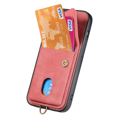 D1 For Samsung Galaxy S22 5G Shockproof Case Card Holder Retro PU+TPU Phone Case
