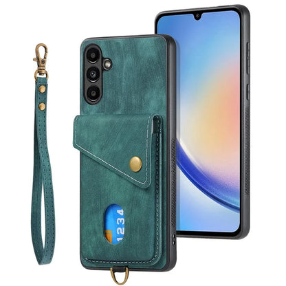 D1 For Samsung Galaxy A34 5G Phone Case Card Slot Retro Leather+TPU Cover