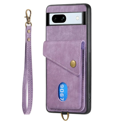 D1 For Google Pixel 7a Case Card Holder Drop-proof Retro PU+TPU Phone Case