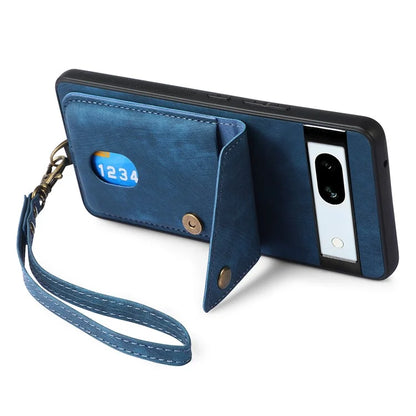 D1 For Google Pixel 7a Case Card Holder Drop-proof Retro PU+TPU Phone Case